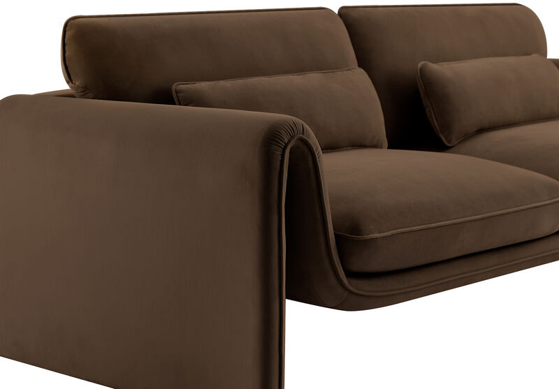 Meridian Furniture Sloan Brown Velvet Fabric Sofa image number 7