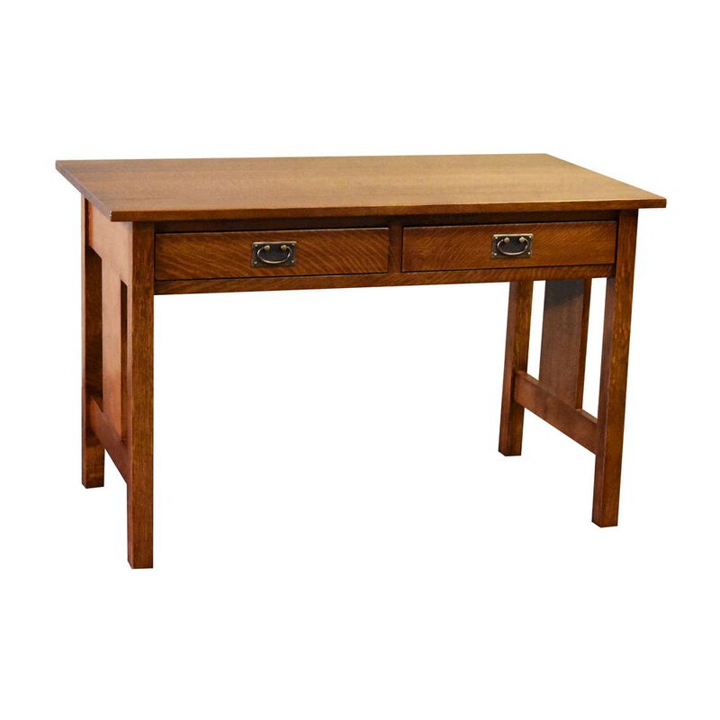 Crafters and Weavers Mission / Arts And Crafts Solid Oak Writing Desk - Michael's Cherry