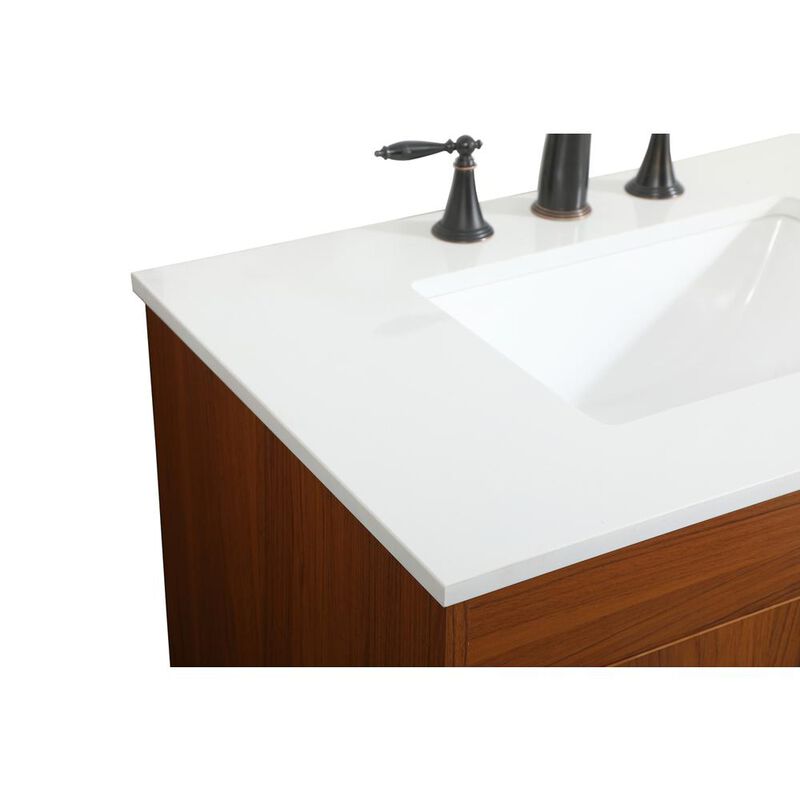 Elegant Kitchen and Bath 30 inch Single bathroom vanity in teak