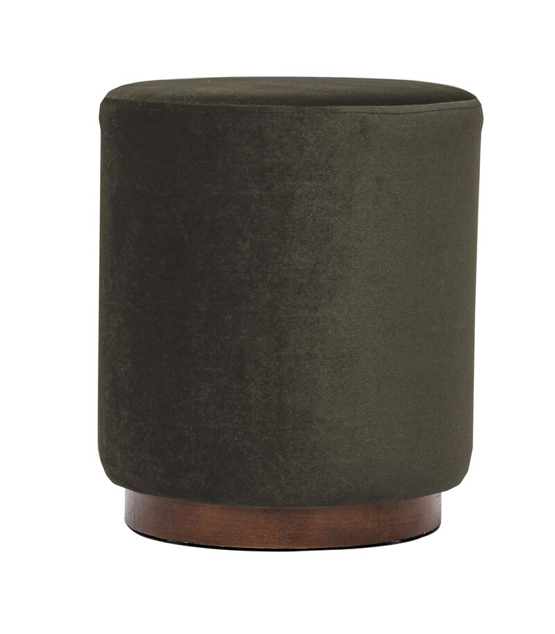 Brown Wooden Base Living Room Pouf