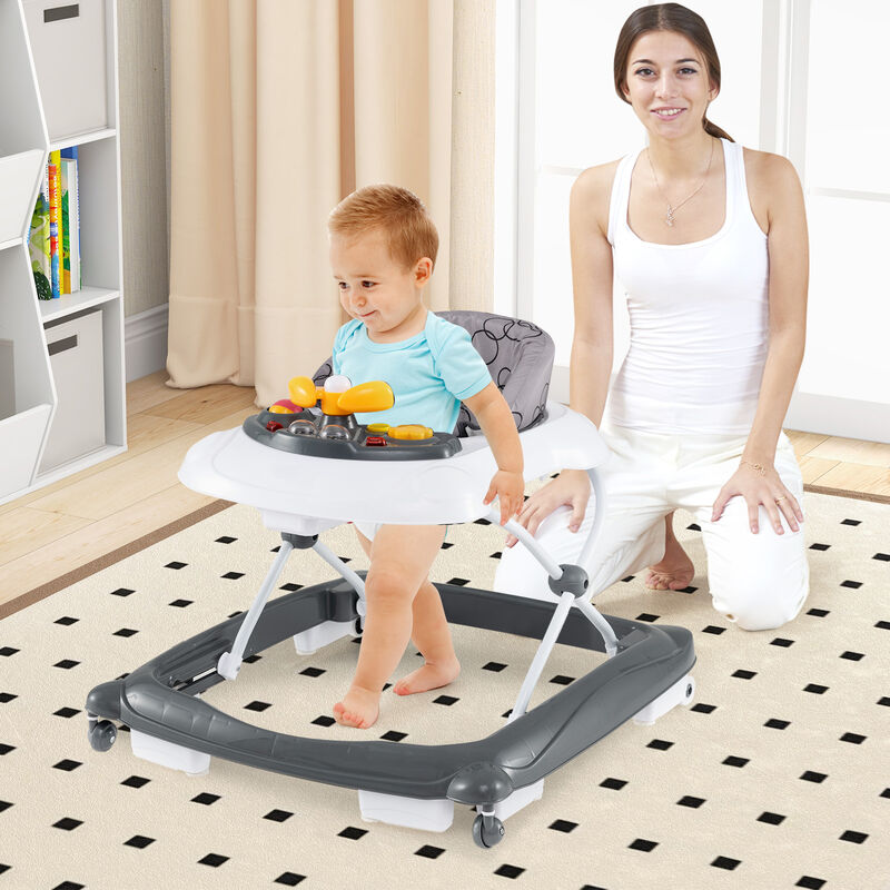 Foldable Baby Walker 3-Level Height Adjustment with Padded Seat image number 7