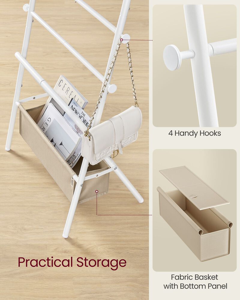 Towel Holder Stand with 4 Hooks – Freestanding Rack for Bathroom, Bedroom, or Guest Room Use