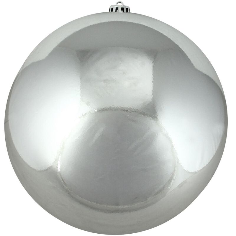 Silver Shatterproof Shiny Christmas Ball Ornament 10" (250mm)