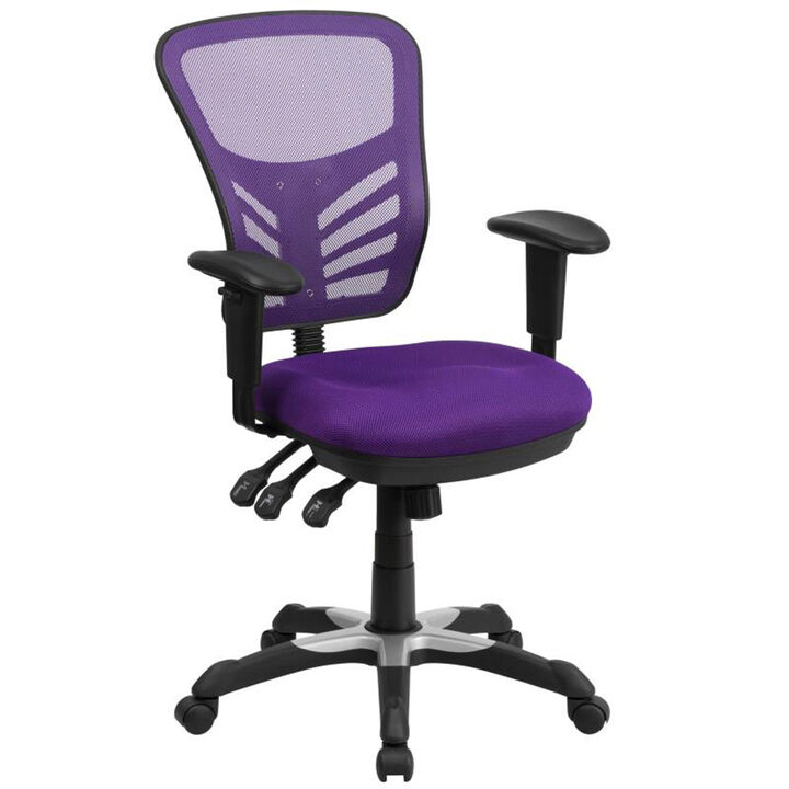 Nicholas Mid-Back Dark Gray Mesh Multifunction Executive Swivel Ergonomic Office Chair with Adjustable Arms