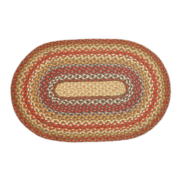 Earth Rugs C-300 Honey Vanilla Ginger Oval Braided Rug 20 X 30