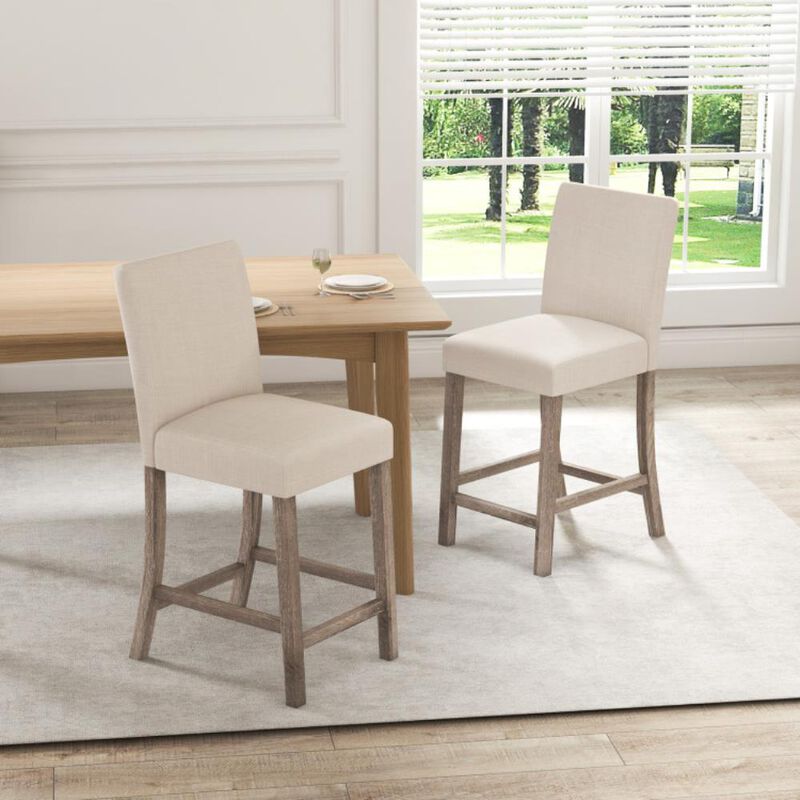 Hivvago Counter Height Bar Stools Set of 2 with Back and Footrest