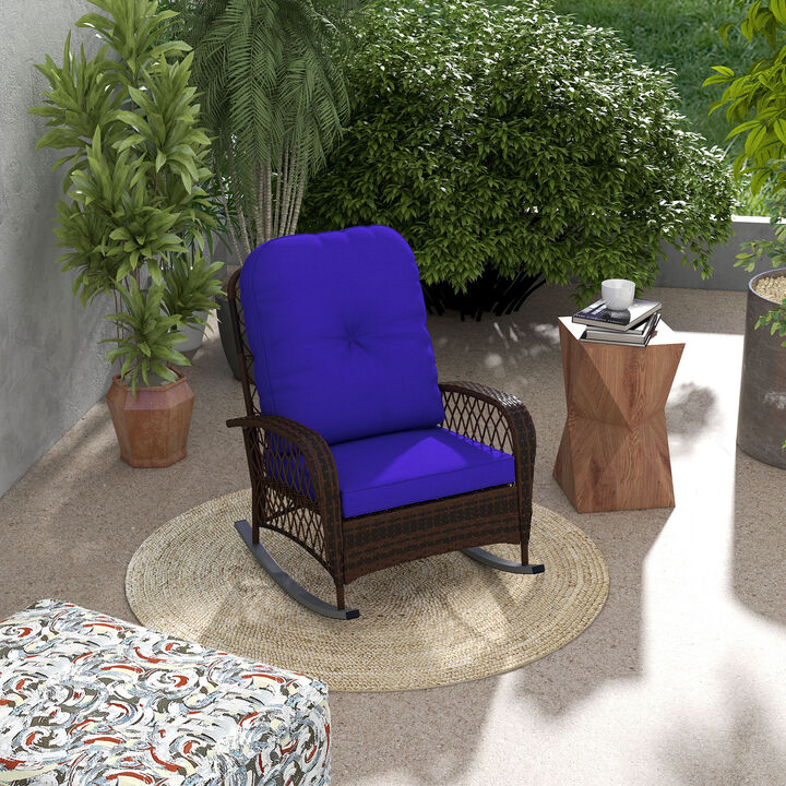 Hivvago Wicker Rocking Chair for Porch