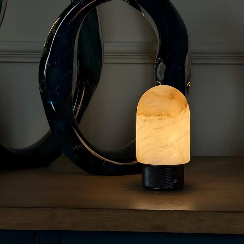Natural Spanish Alabaster Rechargeable Table Lamp with Dimmable LED image number 3