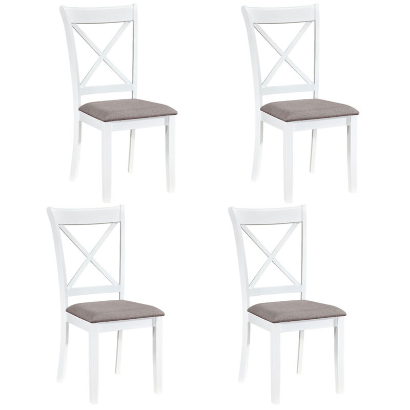 Set of 4 Dining Room Chairs with Rubber Wood Frame and Padded Seats image number 0