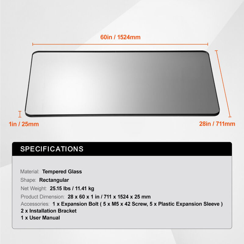 Wall Mounted Makeup Mirror, Aluminum Alloy Frame with Z Bracket for Bathroom image number 2