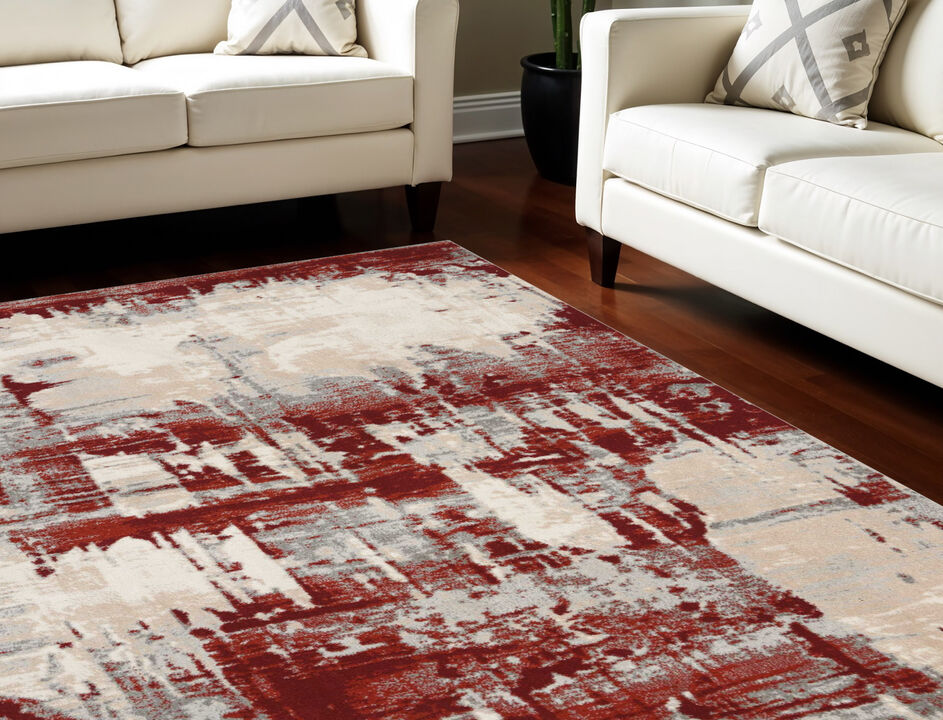 HomeRoots Abstract Non Skid Area Rug