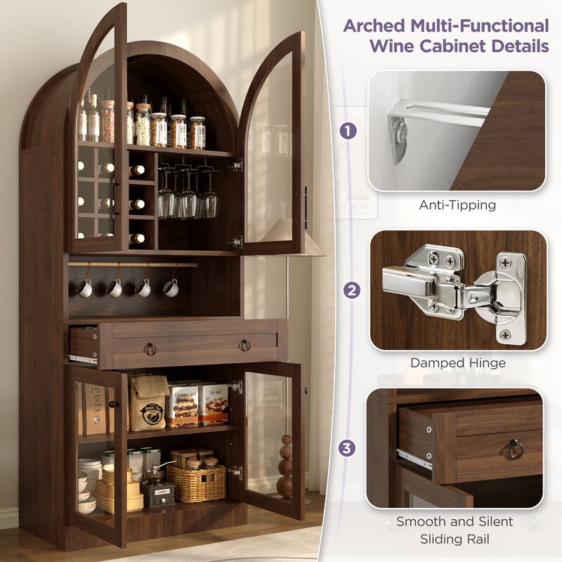 Bunnas Tall Arched Bar Cabinet image number 5