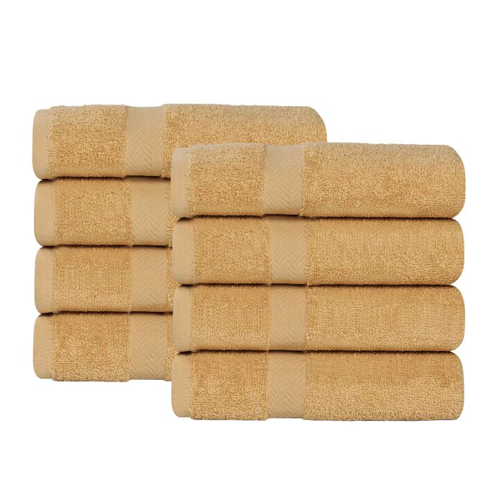 Absorbent Cotton Hand Towel Set of 8 for Bathroom, Spa and Kitchen Use
