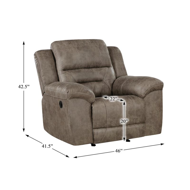 Lexicon Hazen Microfiber Rocker Reclining Chair In Brown