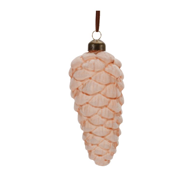Frosted Glass Pinecone Ornaments in Drop Shape, Set of 6 for Holiday Styling