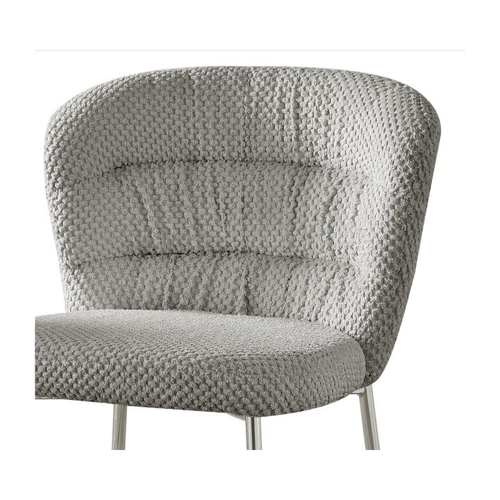 Best Quality Furniture Gray With Chrome Base Counter-Height Chair, Set Of 2