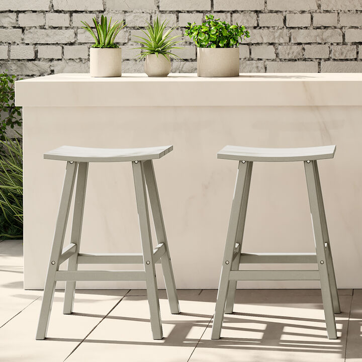 WestinTrends 2 piece set of 29" height Outdoor / Patio Saddle bar stools