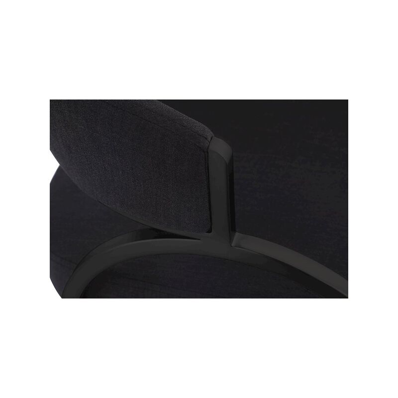 Meridian Furniture Privet Black Linen Textured Fabric Dining Chair, Set of 2