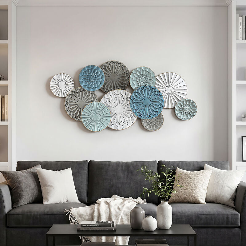 48" Abstract Eclipse Large Metal Wall Art Decor image number 4