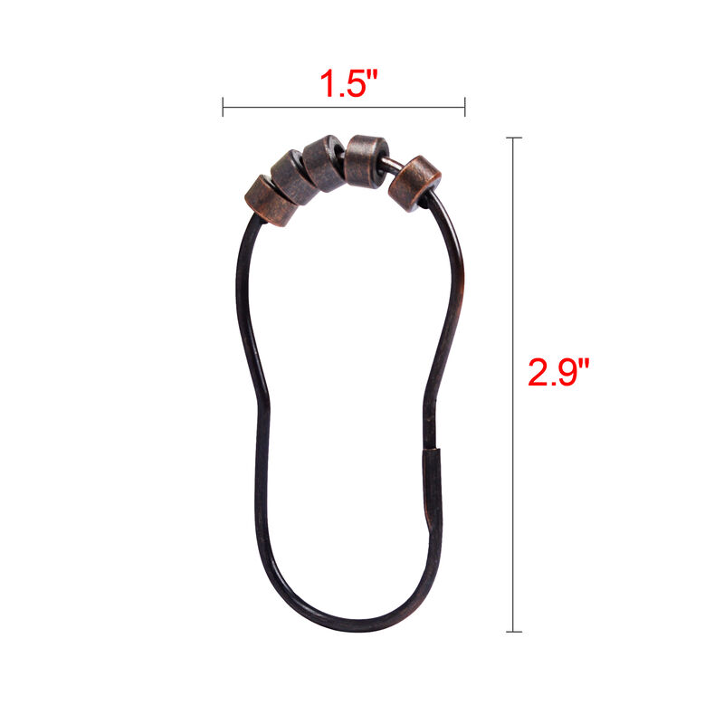 Utopia Alley Rust-Resistant Metal Shower Curtain Hooks with Closed Buckle, Shower Hooks Hangers for Bathroom, Kitchen Utensils, Curtains, Clothing, Towels etc - Set of 12 image number 6