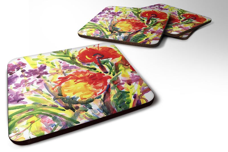 Caroline's Treasures 6042FC Flower Foam Coasters (Set of 4), 3.5 H x 3.5 W, Multicolor image number 0