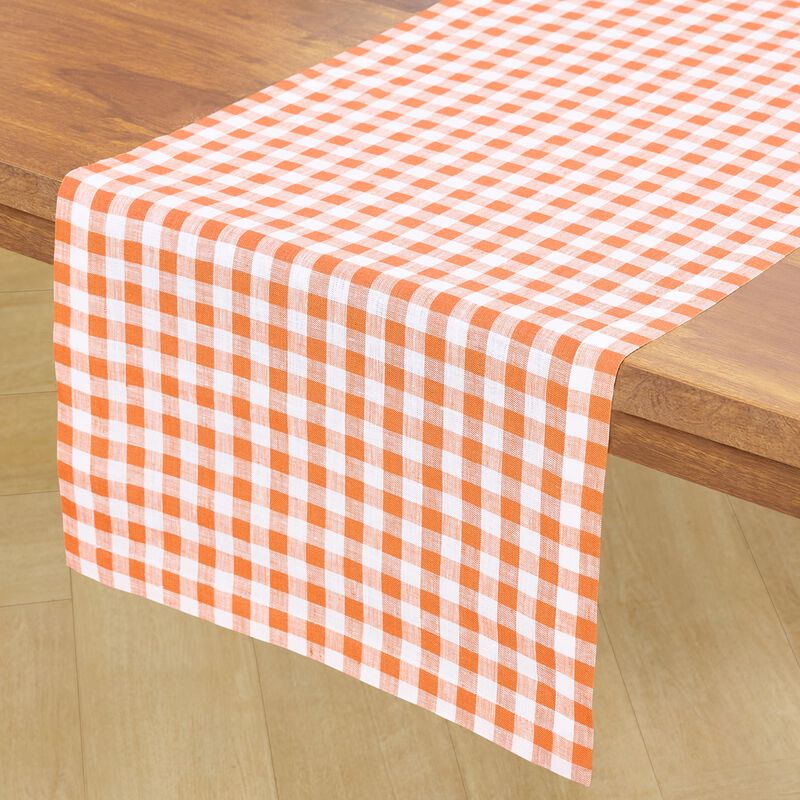 Linen Table Runner - Gingham Check image number 2