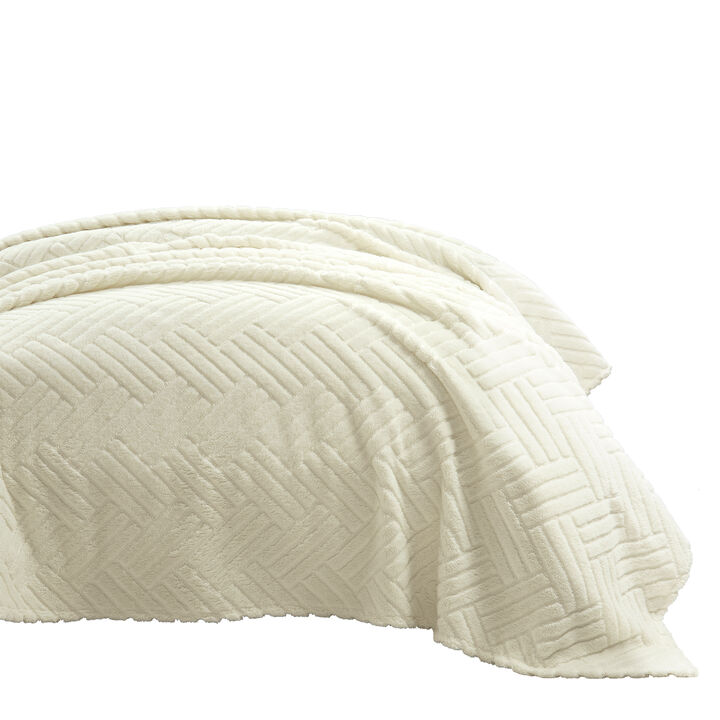 Super Cozy Ultra Soft Ribbed Faux Fur Bedspread/Blanket Single