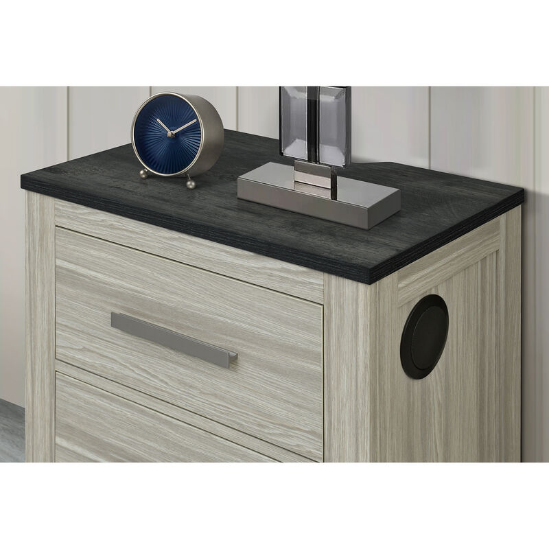 Ashley Brown Nightstand with USB and Speaker image number 3