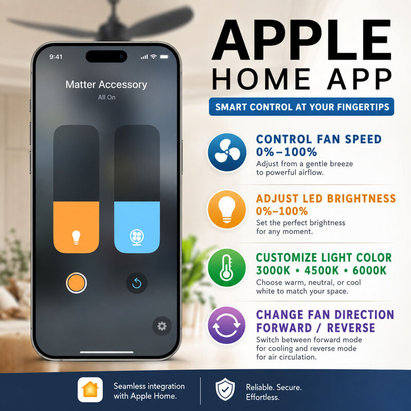 ENLIGHT 52" Smart DC Ceiling Fan, IP66 Outdoor/Coastal Rated, Matter Smart Home Integration, 5 Blades image number 8