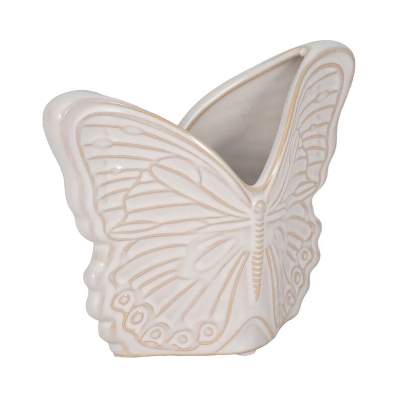 7" Butterfly Planter, Ivory image number 1