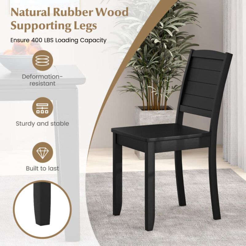 Hivvago Wood Dining Chair Set of 2 Armless Kitchen Chairs with Rubber Wood Legs