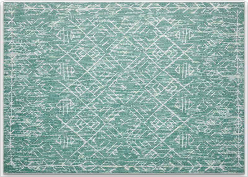 HomeRoots Geometric Distressed Area Rug image number 0