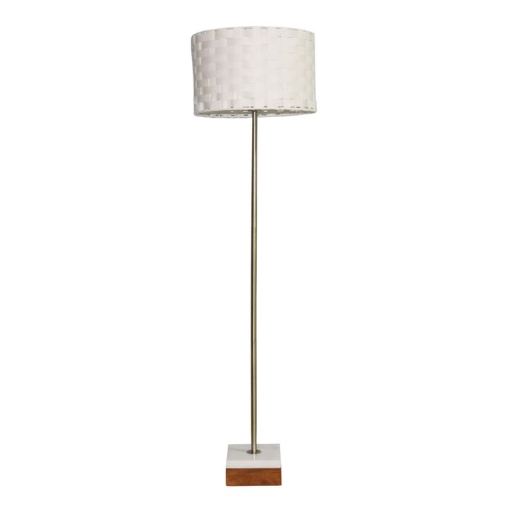 ELEMENT ACE Slim Minimalist Floor Lamp with Stable Base, Tall Standing Light with Neutral Cylinder Shade for Living Room, Bedroom, Reading Corner Ambient Lighting
