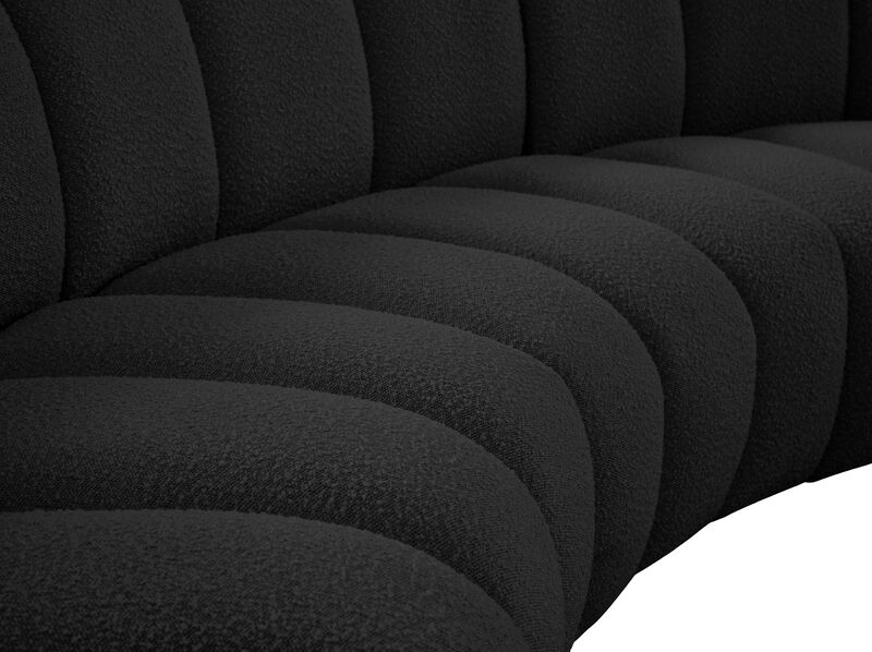 Meridian Furniture Infinity Black Boucle Fabric 4pc. Modular Sectional image number 9