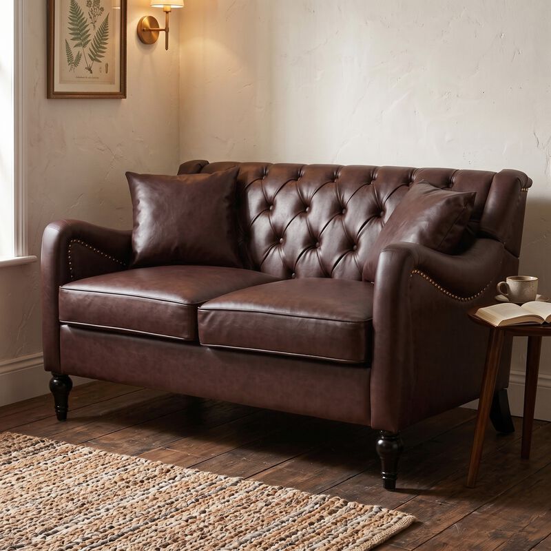 Nulin PU Leather Loveseat Sofa image number 2