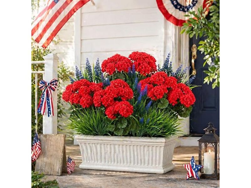 13 Bundle Lavender Artificial Flowers Outdoor Home Decor Patriotic image number 1