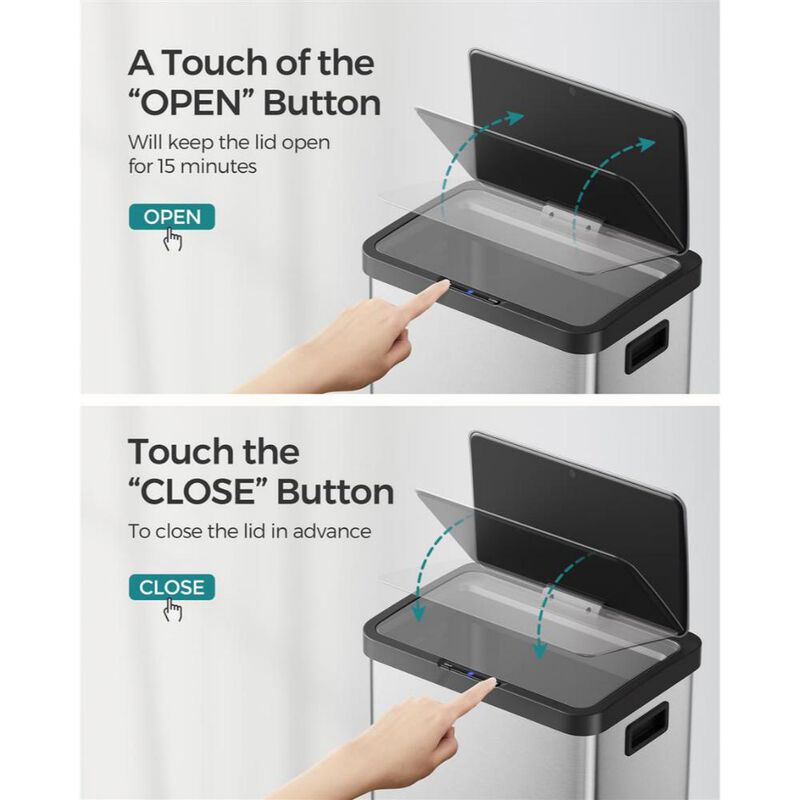 Motion Sensor 18-Gallon Trash Can for Hands-Free and Efficient Waste Management