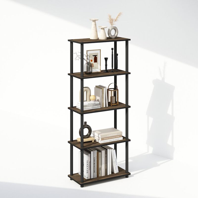 Turn-N-Tube 5-Tier Multipurpose Compact Display Rack, Shelving Unit, Bookcase