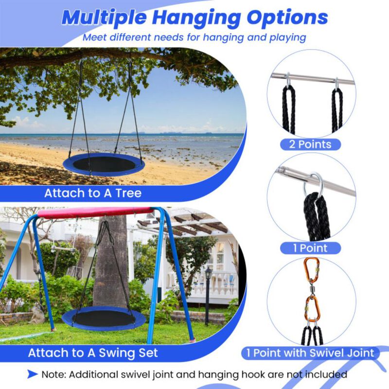 Hivvago Saucer Tree Swing Round with Lights for Kids and Adults