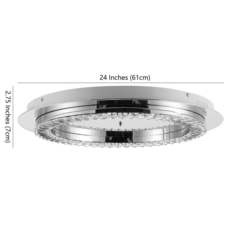 Cristal Integrated Iron/Crystal Glam LED Flush Mount