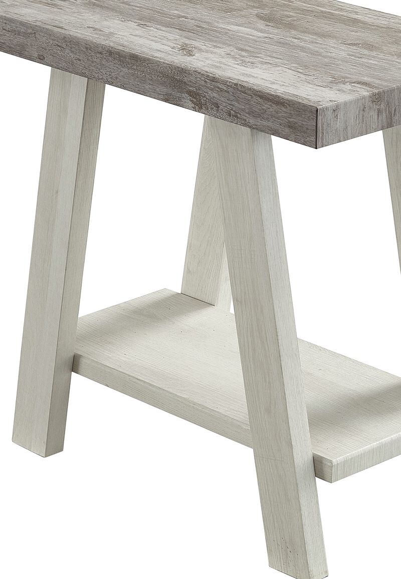 Streamdale Two-Tone Wood Shelf Side Table in Weathered Gray and Beige image number 3