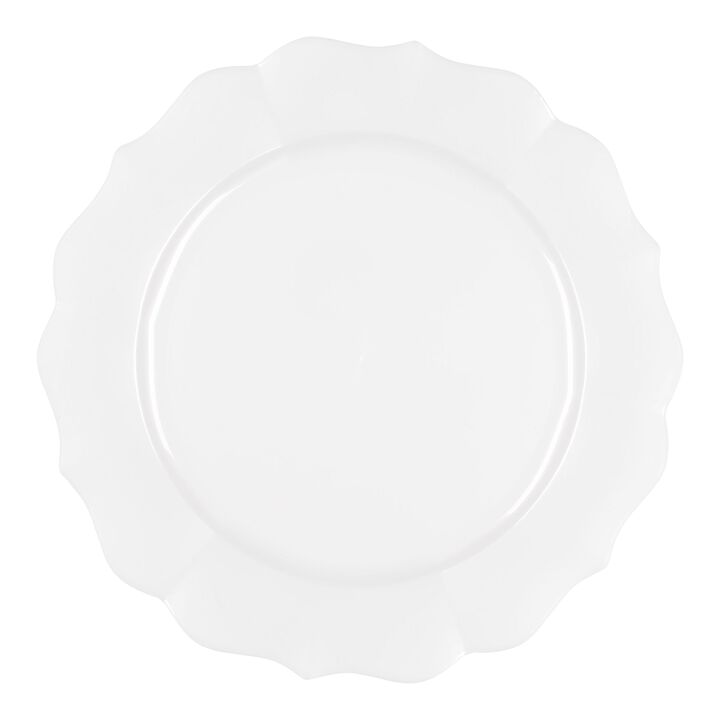 7.5" Pearl White Round Lotus Plastic Salad Plates (120 Plates)