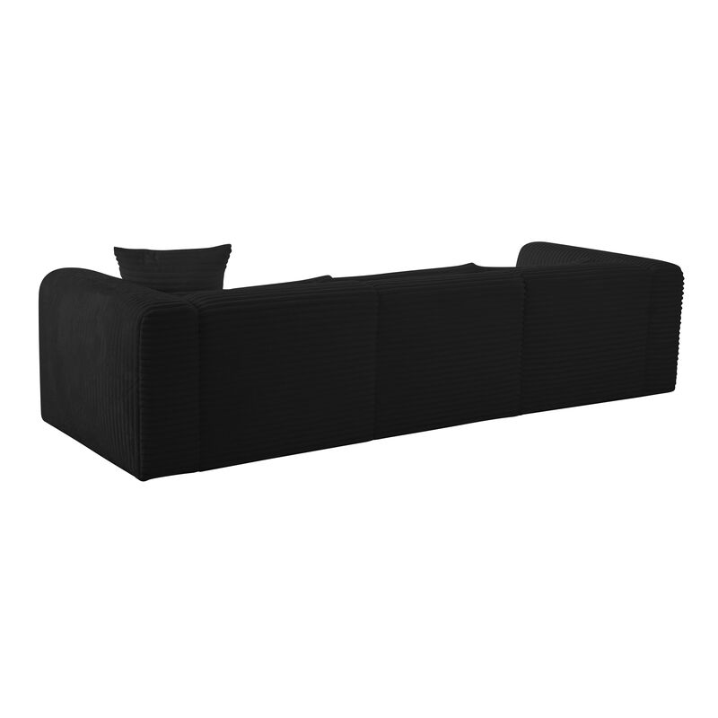 Tarra Fluffy Oversized Black Corduroy Modular RAF Sectional image number 4