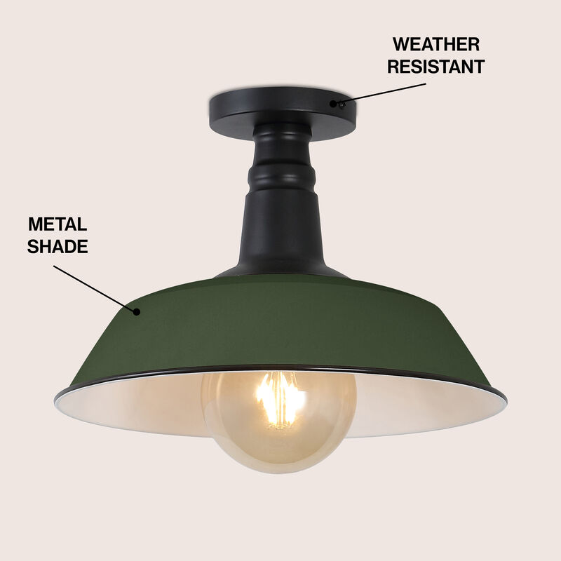 Camila Classic Industrial Indoor/Outdoor Iron LED Semi Flush Mount