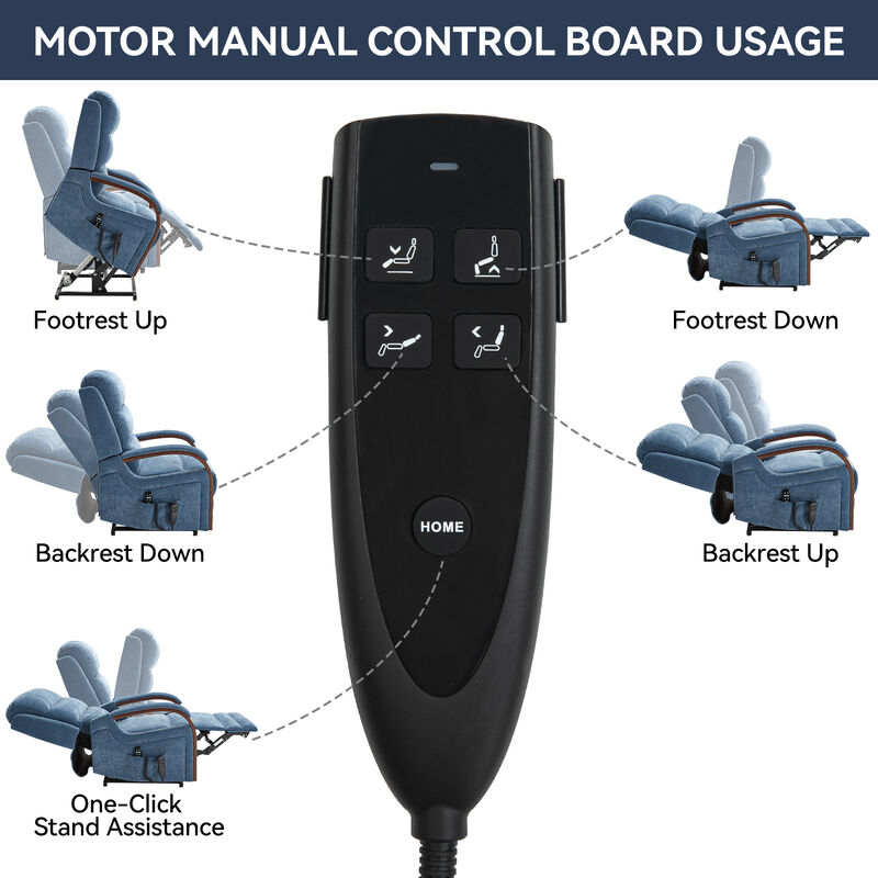 Power Leatheraire Lift Recliner Chair Dual Motor Infinite Position with Solid Wood Armrests, Heat Massage image number 6