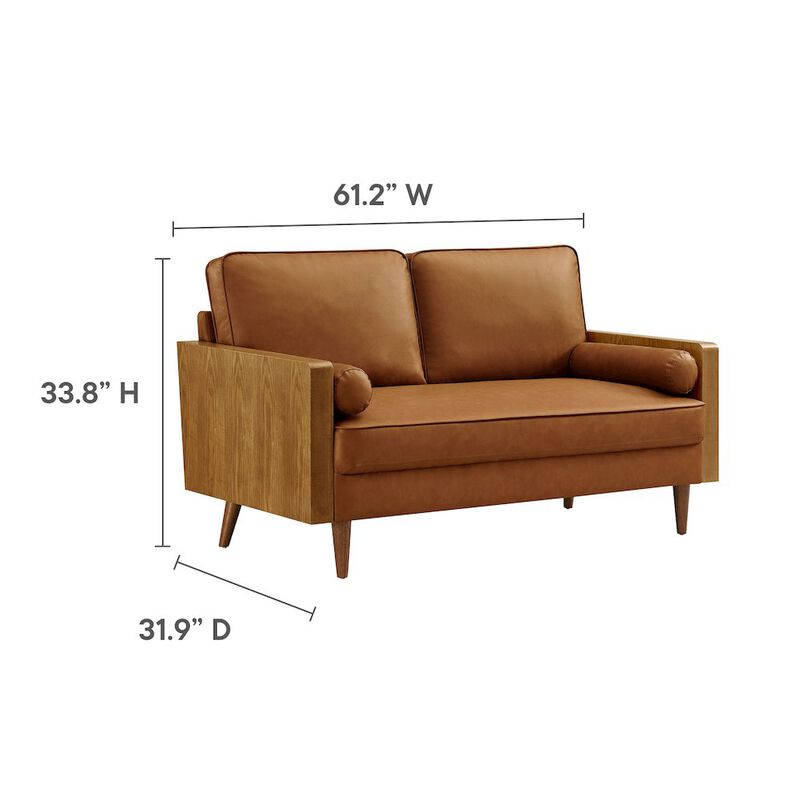 Kellan Vegan Leather Loveseat image number 1
