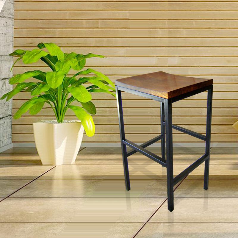 Carolina Living Aileen 30 Barstool - Chestnut/Black