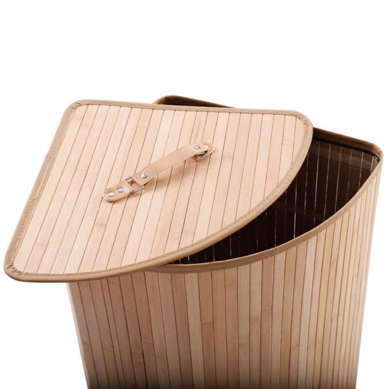 Hivvago Corner Bamboo Hamper Laundry Basket
