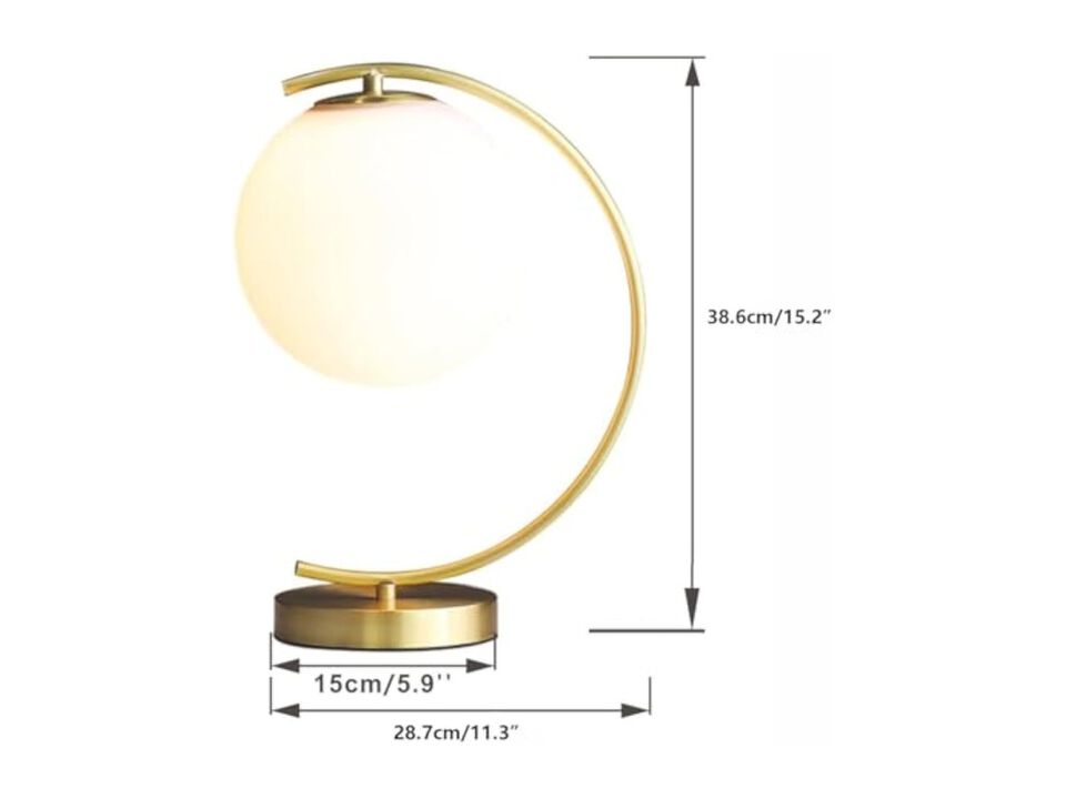 Modern Mid Century Metal Glass Moon Desk Lamp For Living Room Bedroom Office