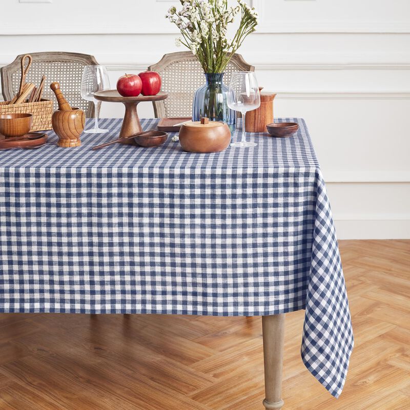 Linen Tablecloth - Gingham Check image number 0